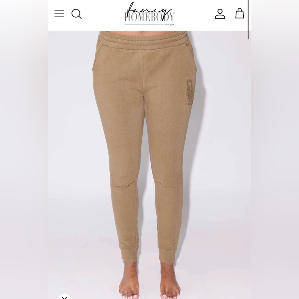 Fancy Homebody Cozy Flight Joggers Olive Green Size Medium NWT